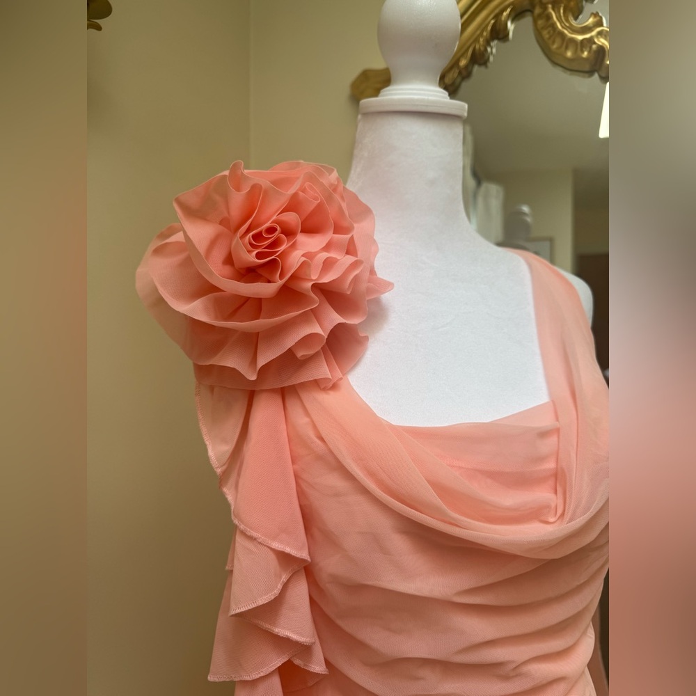 NWT House of CB Charla Soft Apricot Ruffle Mini Dress Size MEDIUM - Picture 4 of 8